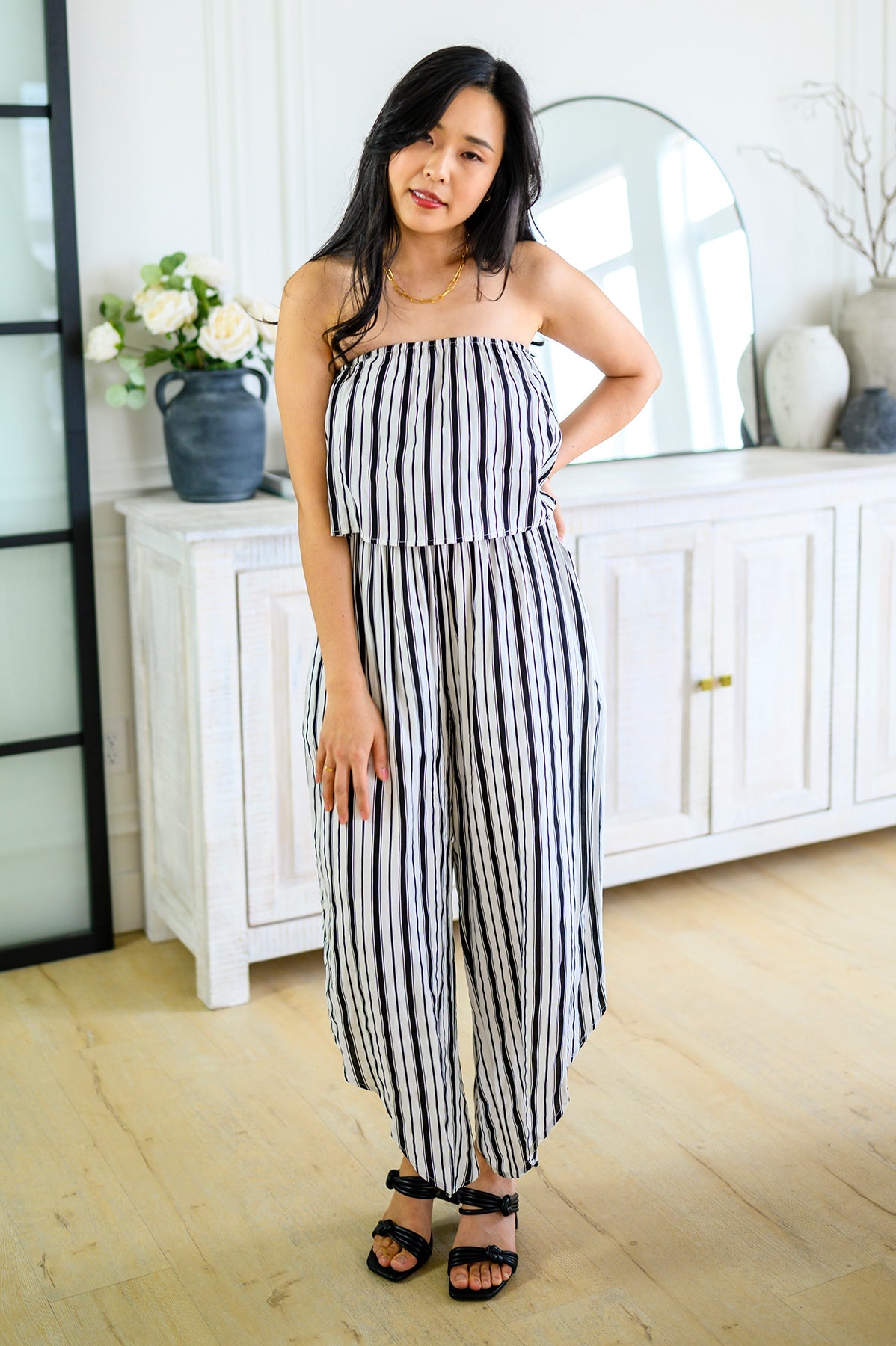 Modern Stripes Sleeveless Jumpsuit - Dahlia Boutique