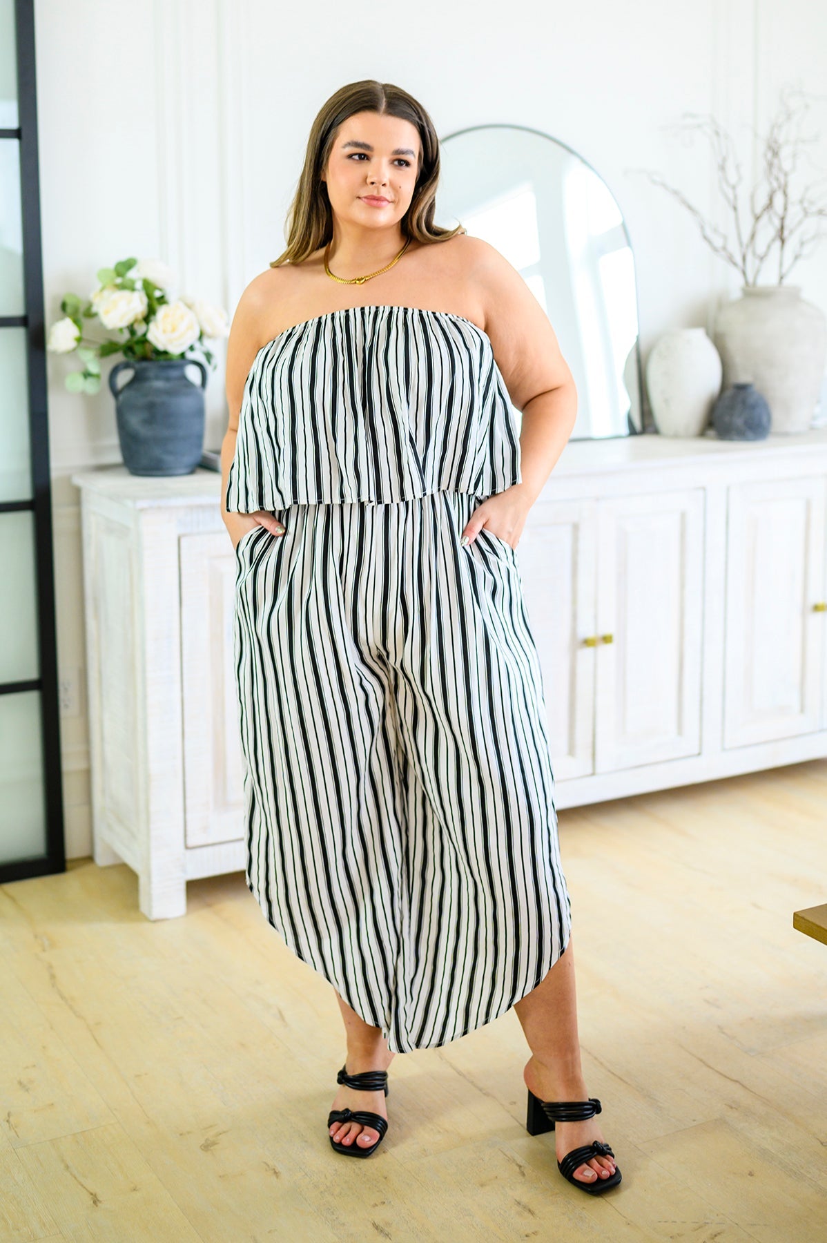 Modern Stripes Sleeveless Jumpsuit - Dahlia Boutique