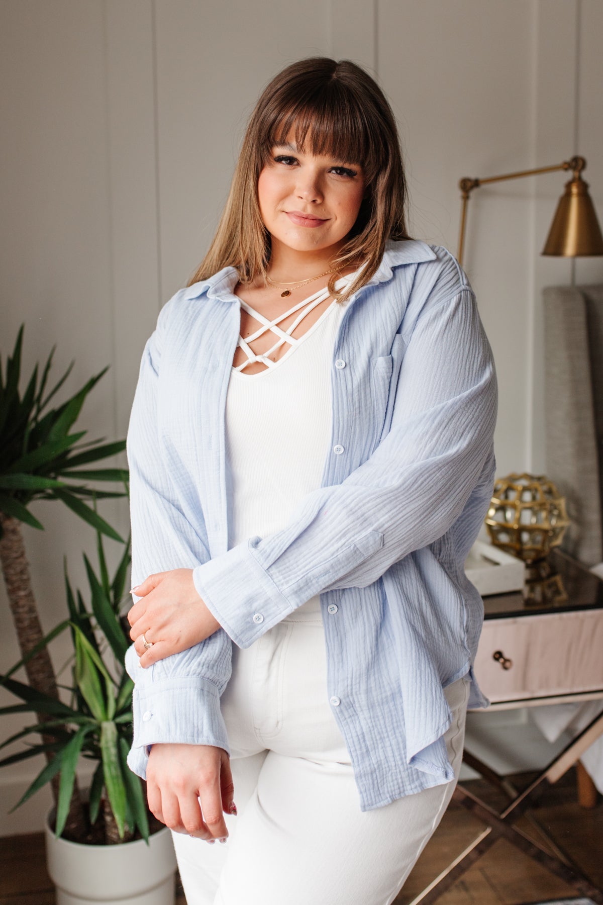 No Doubts Button Up - Dahlia Boutique