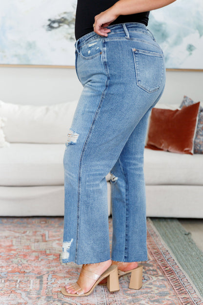 Nora High Rise Rigid Magic Destroy Slim Straight Jeans - Dahlia Boutique