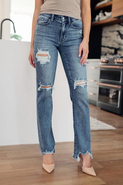 O'Hara Destroyed Straight Jeans - Dahlia Boutique