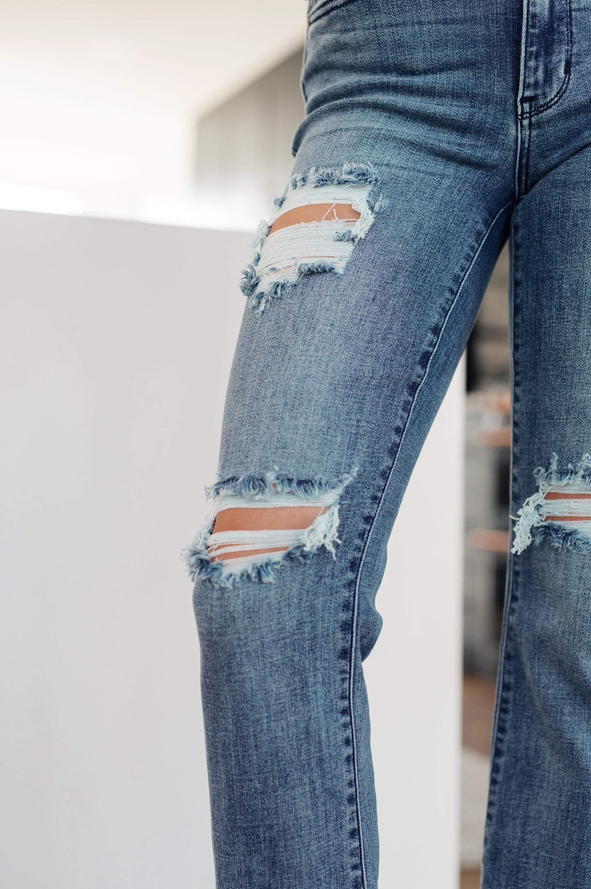 O'Hara Destroyed Straight Jeans - Dahlia Boutique