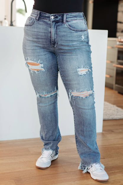 O'Hara Destroyed Straight Jeans - Dahlia Boutique