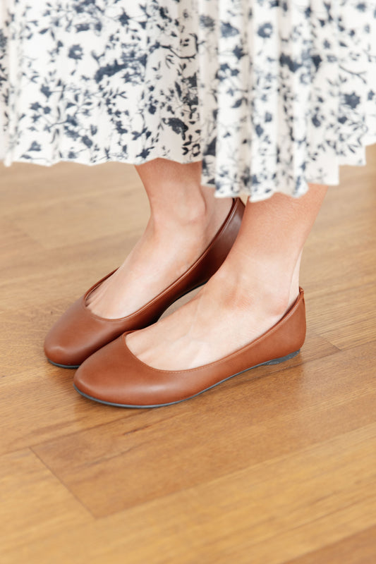 On Your Toes Ballet Flats in Camel - Dahlia Boutique