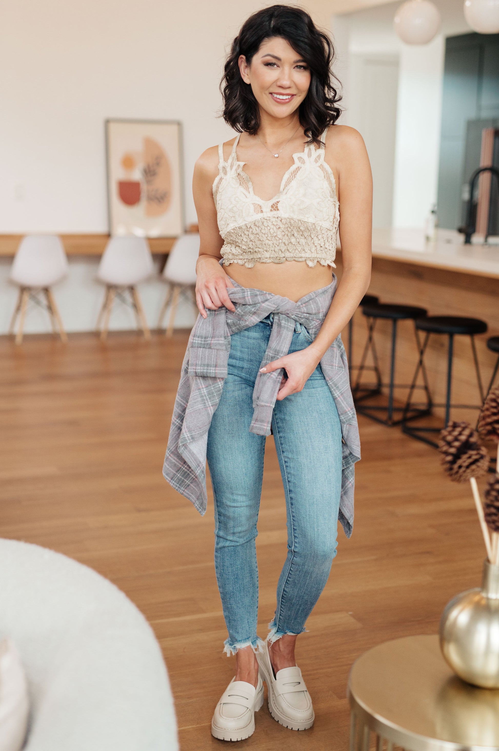 Live In Lace Bralette in Taupe - Dahlia Boutique