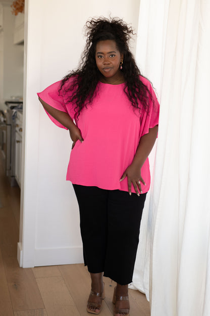 Pink and Perfect Ruffle Sleeve Top - Dahlia Boutique