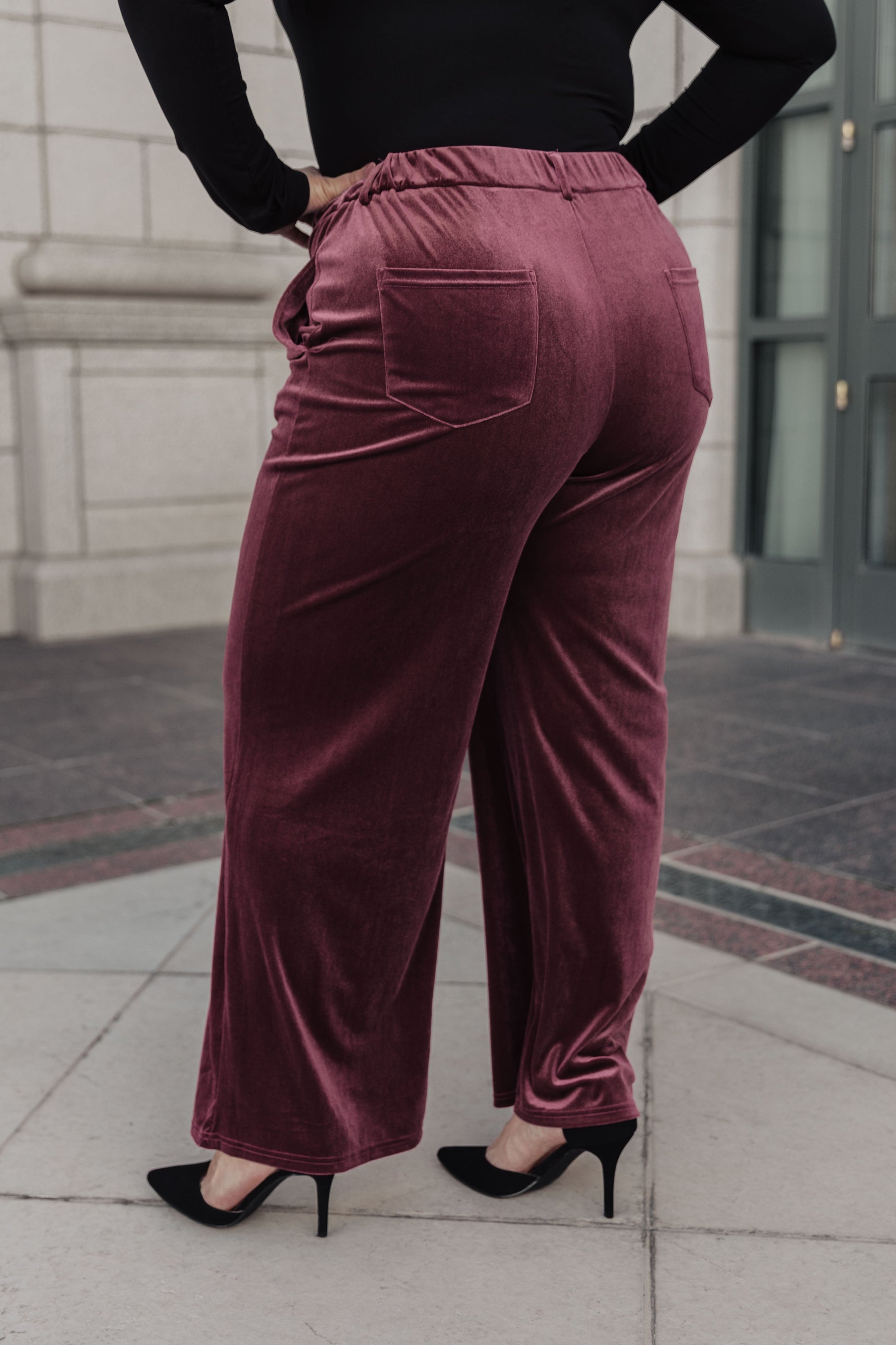 High Society Velvet Wide Leg Trousers - Dahlia Boutique