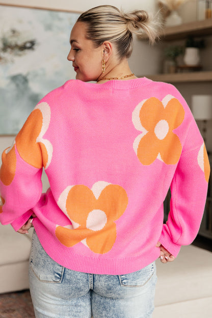 Quietly Bold Mod Floral Sweater - Dahlia Boutique