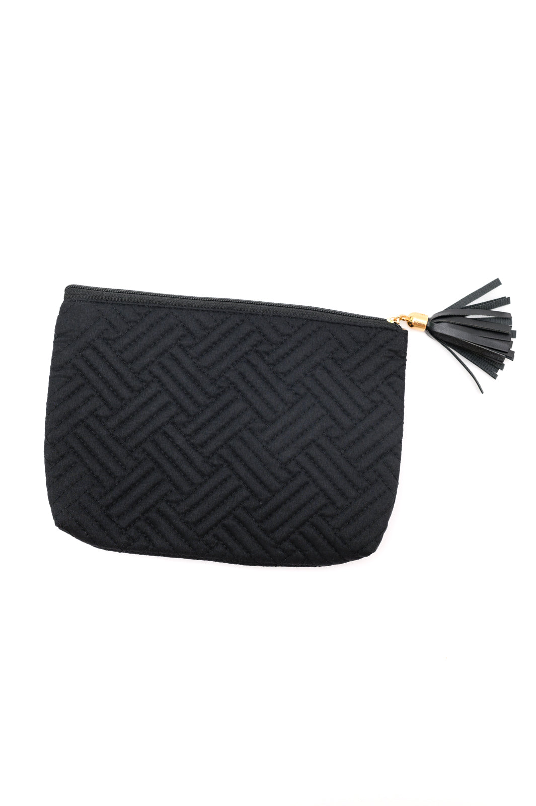 Quilted Travel Zip Pouch in Black - Dahlia Boutique