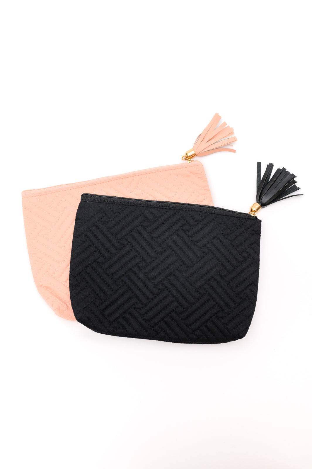 Quilted Travel Zip Pouch in Black - Dahlia Boutique