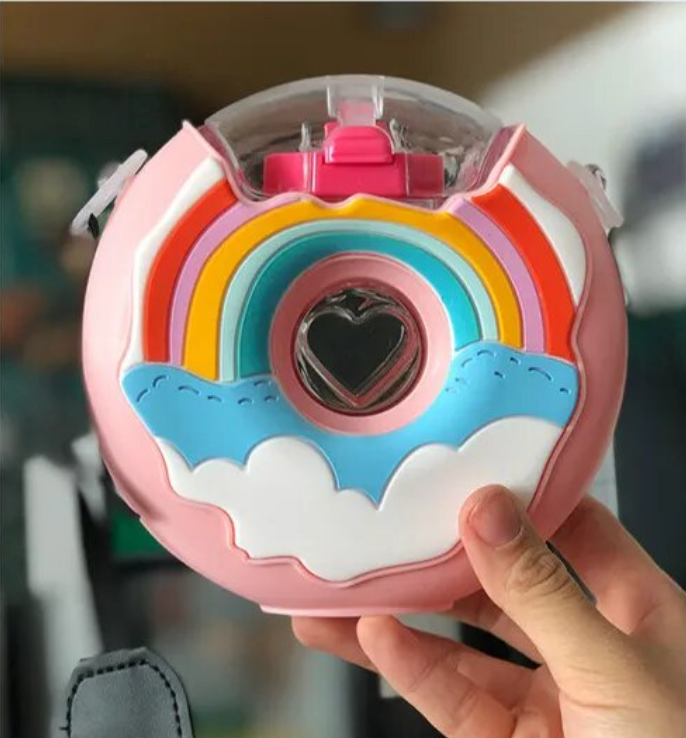 Portable Rainbow Donut Water Bottle - Dahlia Boutique