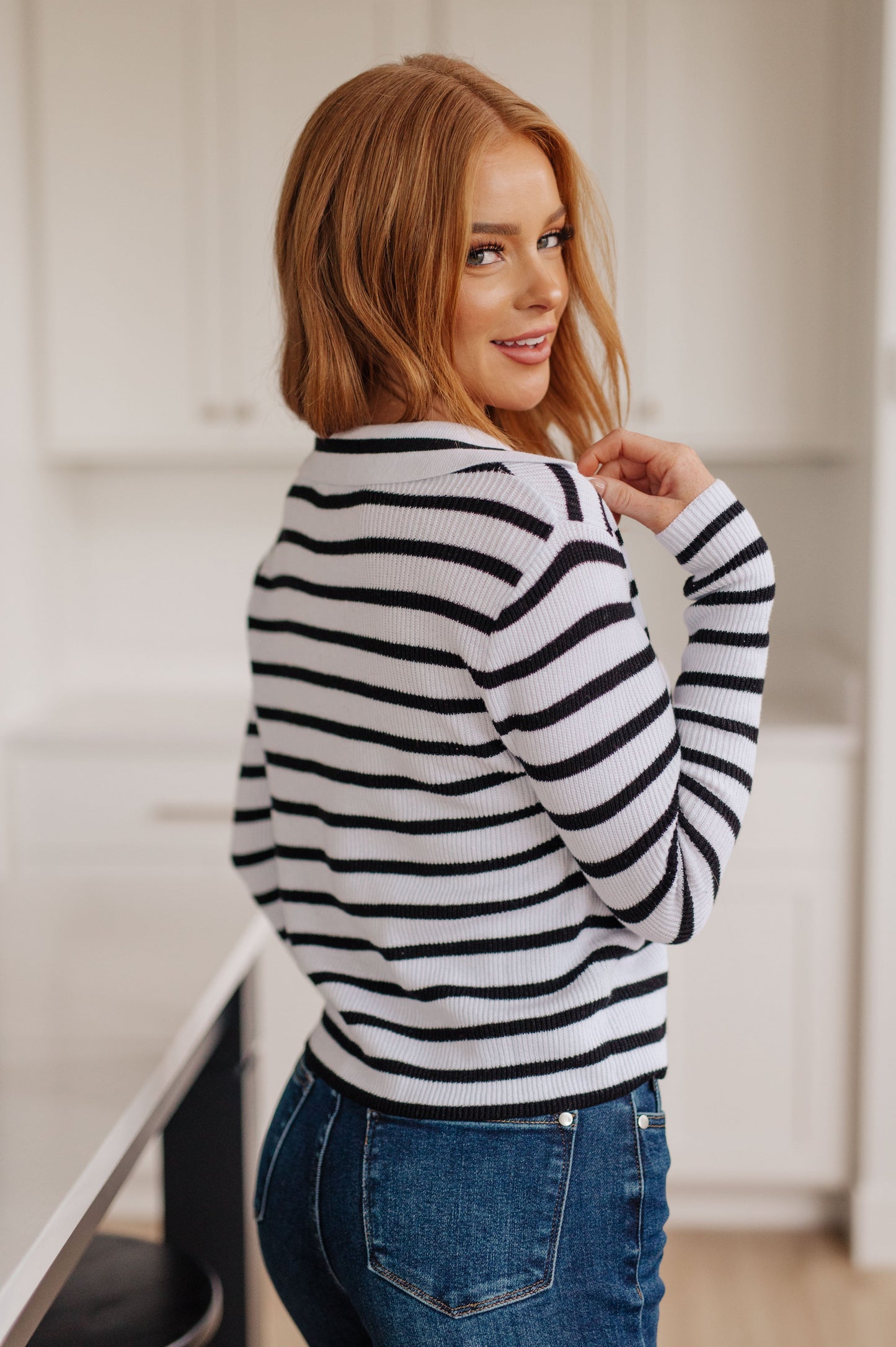 Self Improvement V-Neck Striped Sweater - Dahlia Boutique