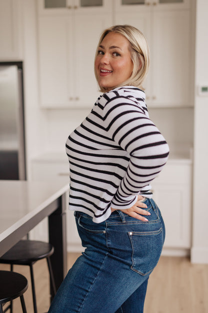 Self Improvement V-Neck Striped Sweater - Dahlia Boutique