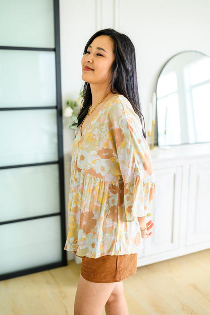 Singled Out Floral Blouse in Green - Dahlia Boutique