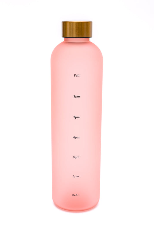 Sippin' Pretty 32 oz Translucent Water Bottle in Pink & Gold - Dahlia Boutique