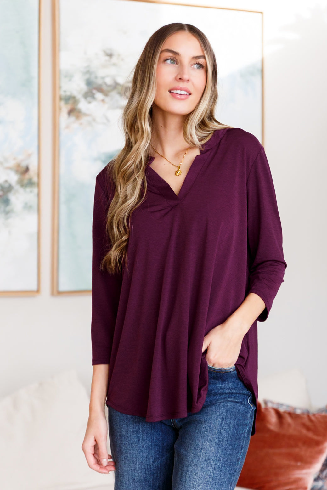 So Outstanding Top in Dark Magenta - Dahlia Boutique