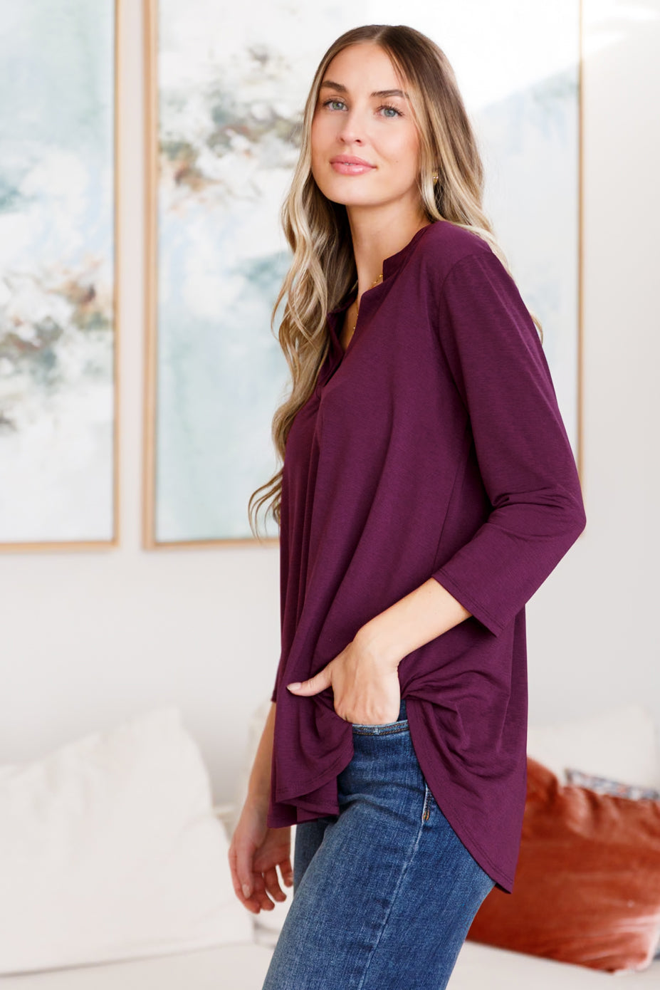 So Outstanding Top in Dark Magenta - Dahlia Boutique