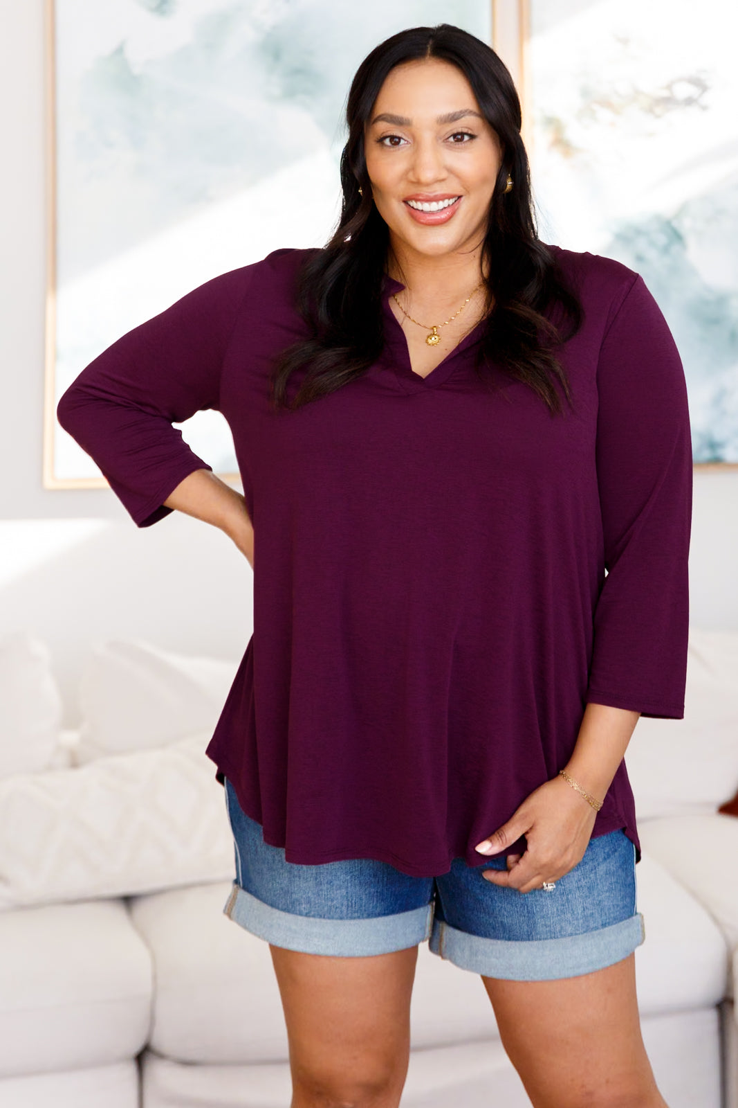 So Outstanding Top in Dark Magenta - Dahlia Boutique