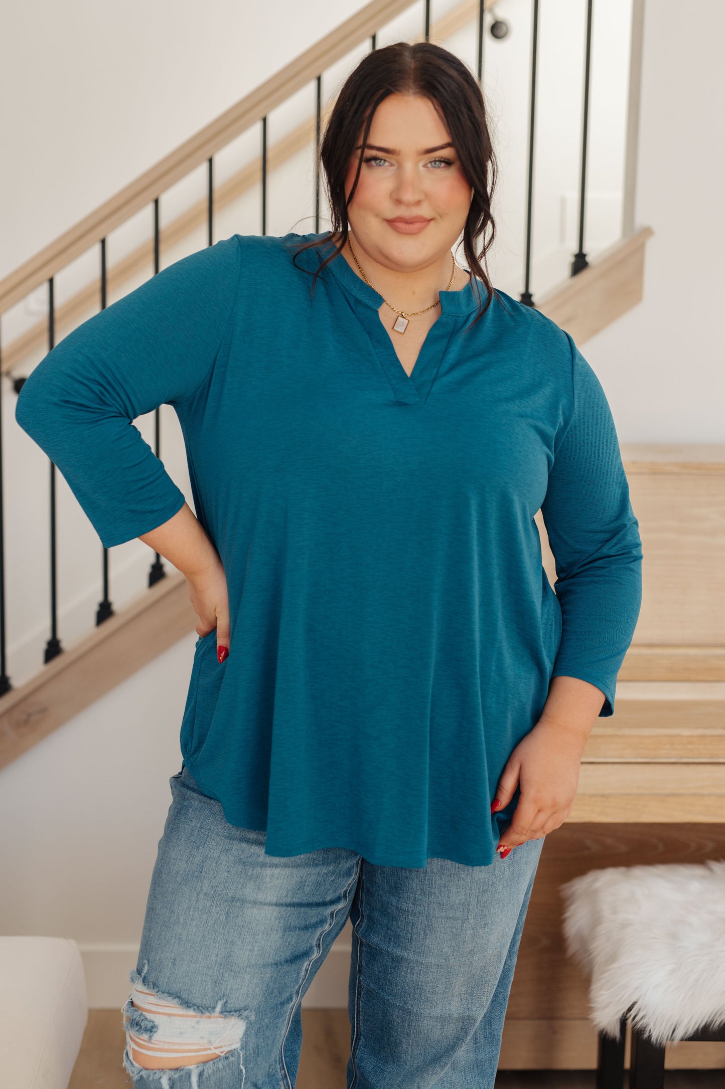 So Outstanding Top in Teal - Dahlia Boutique