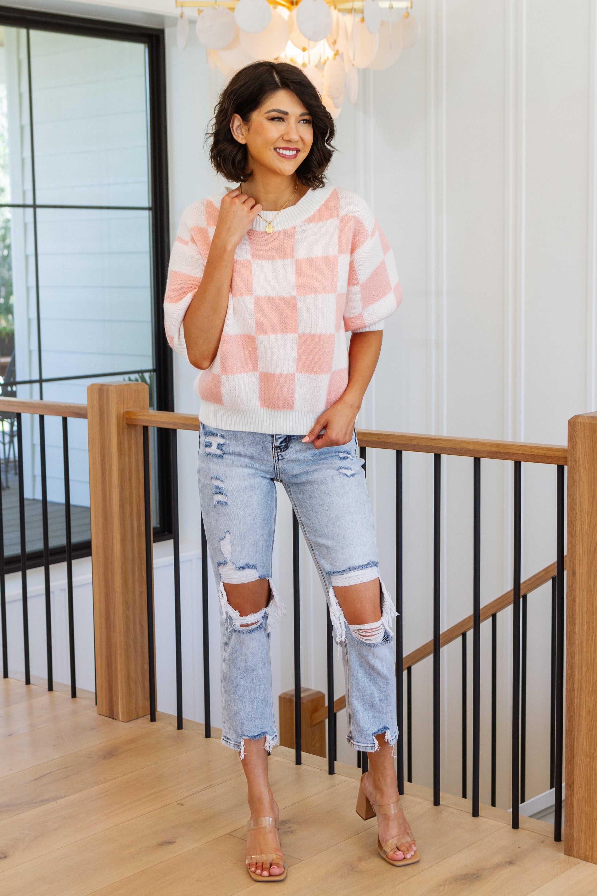 Start Me Up Checkered Sweater - Dahlia Boutique