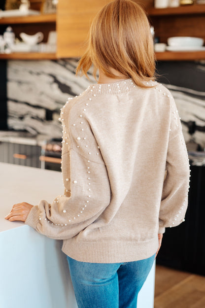 String Me Along Pearl Accent Sweater - Dahlia Boutique