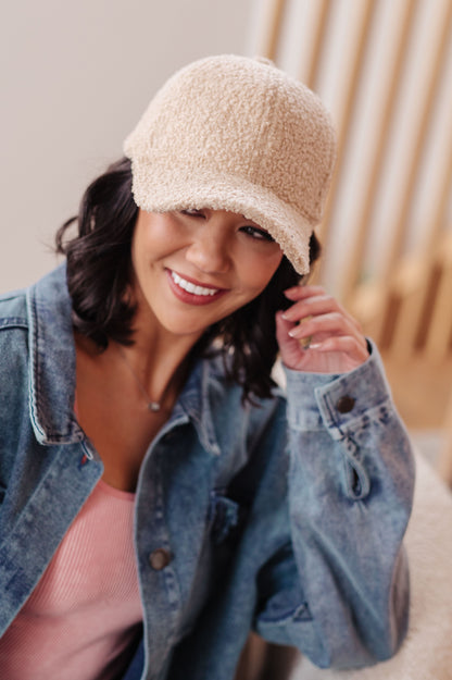 Lyla Sherpa Ball Cap in Khaki - Dahlia Boutique