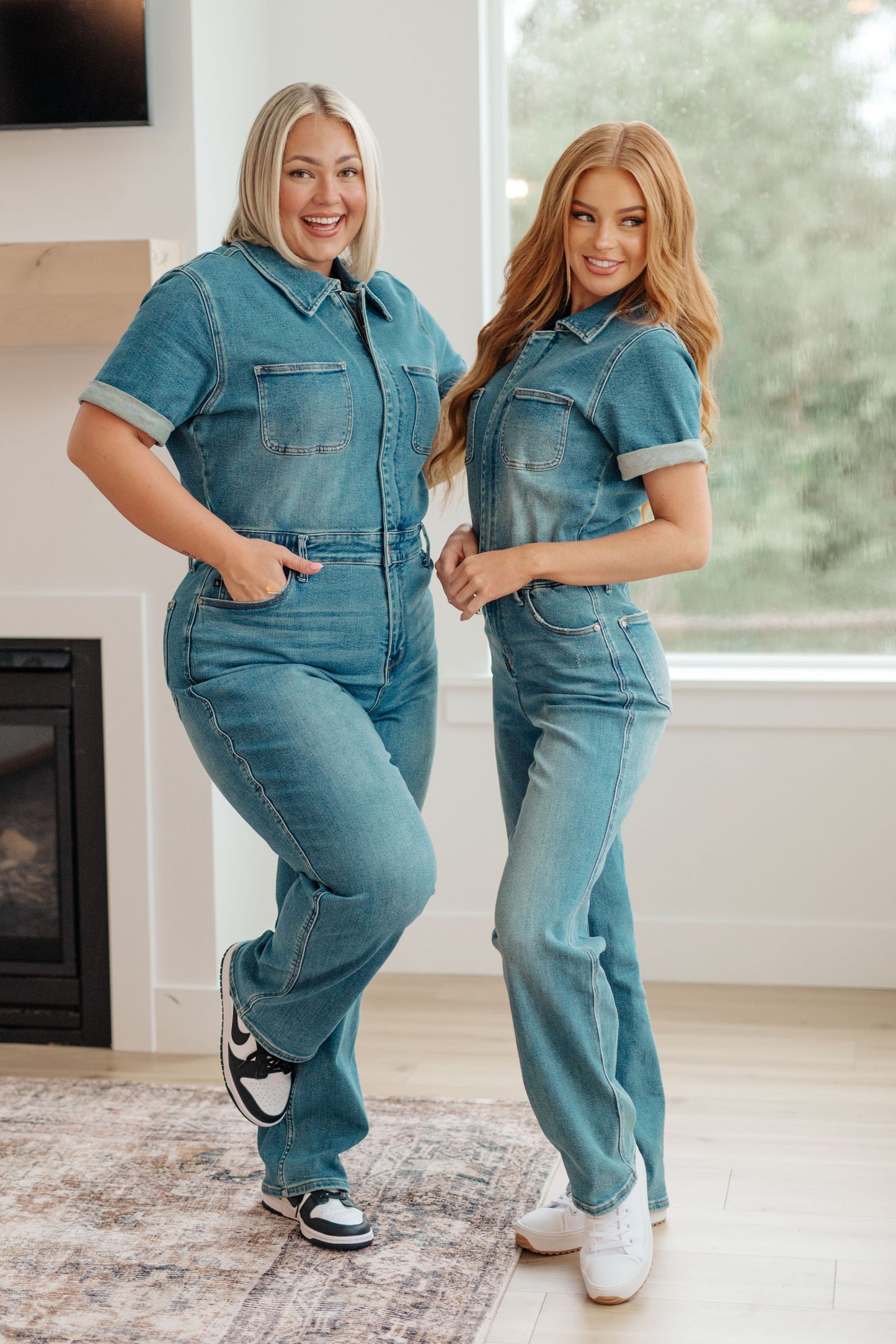 Sylvia Short Sleeve Denim Jumpsuit - Dahlia Boutique