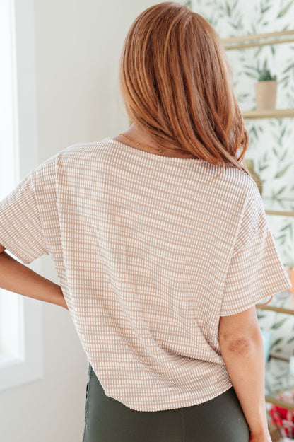 Textured Boxy Top in Taupe - Dahlia Boutique