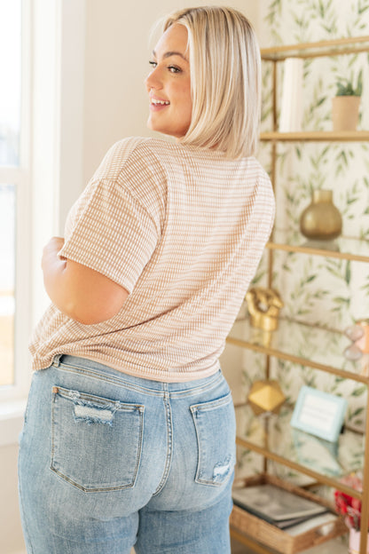 Textured Boxy Top in Taupe - Dahlia Boutique