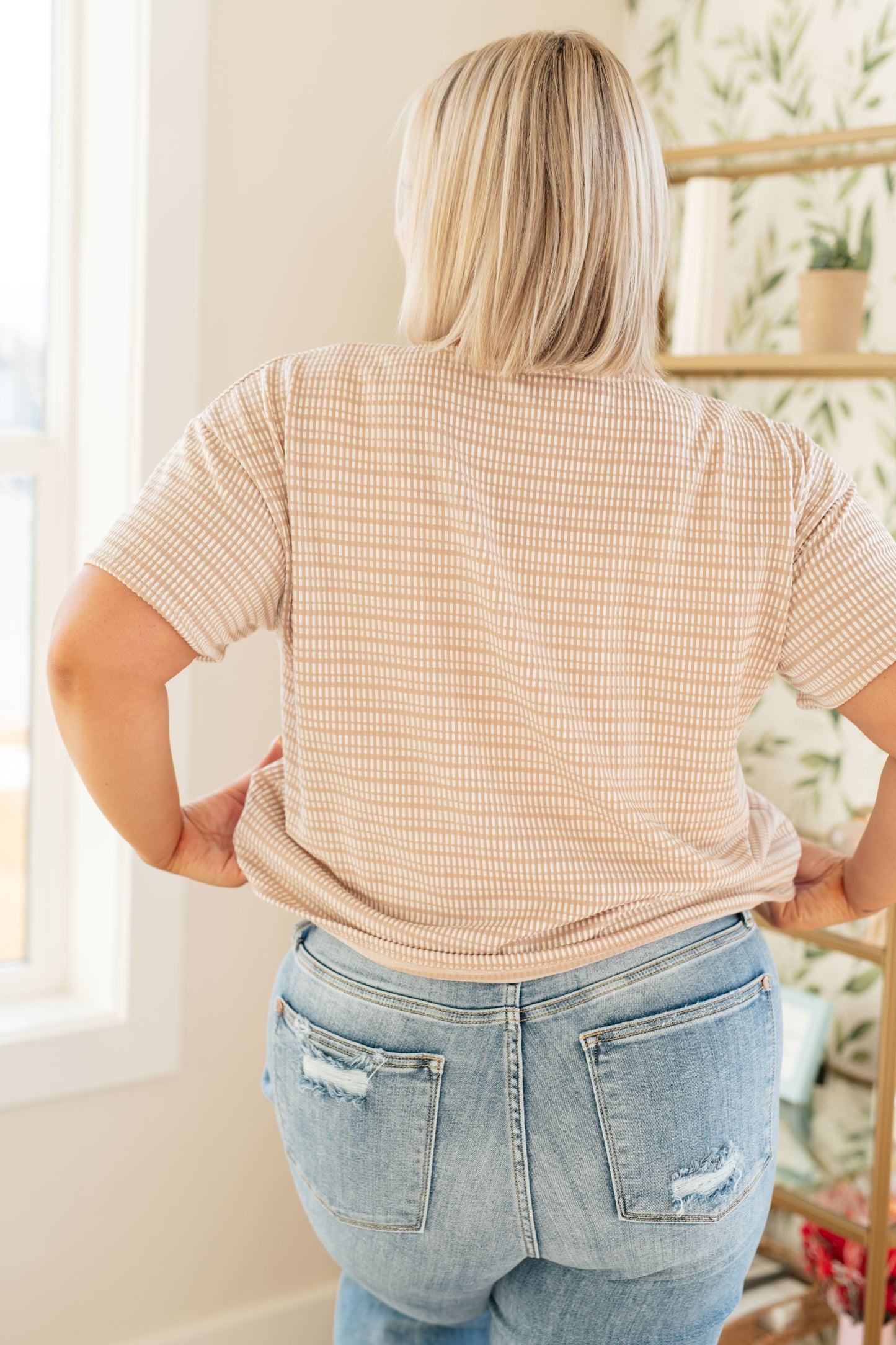 Textured Boxy Top in Taupe - Dahlia Boutique