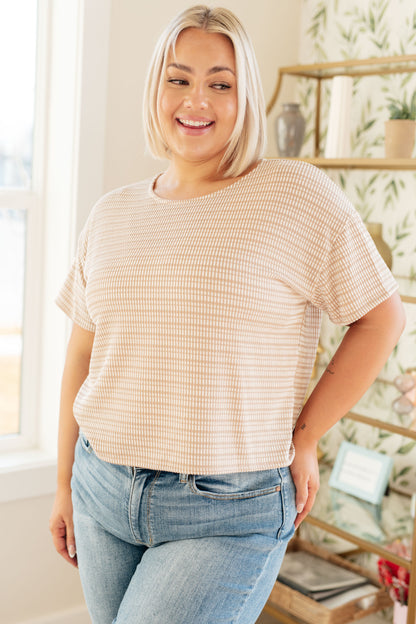 Textured Boxy Top in Taupe - Dahlia Boutique