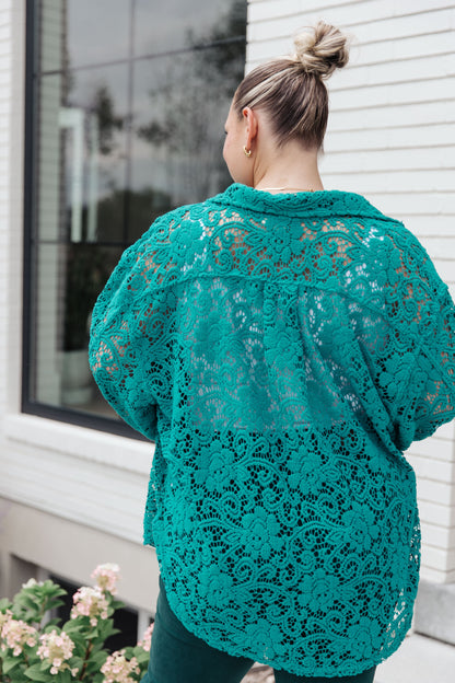 Topped with Lace Button Down - Dahlia Boutique