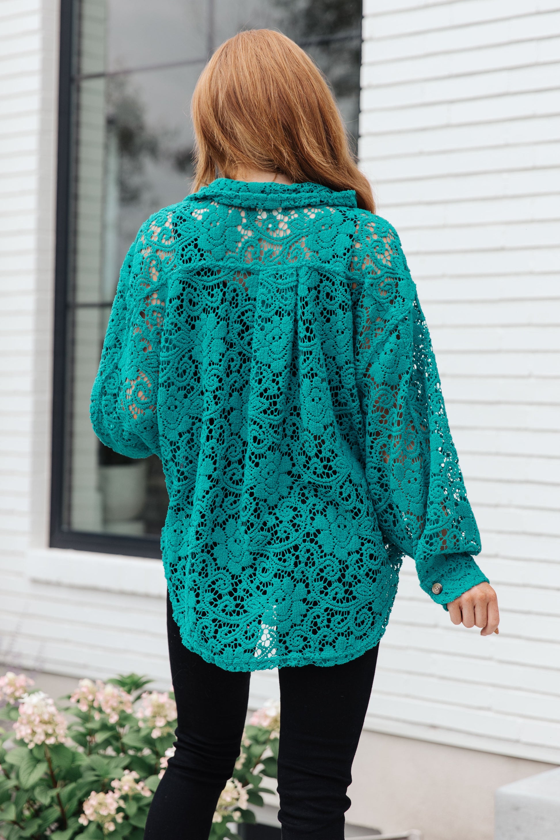 Topped with Lace Button Down - Dahlia Boutique