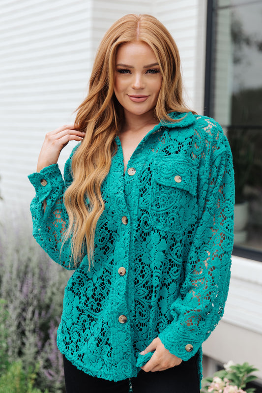 Topped with Lace Button Down - Dahlia Boutique