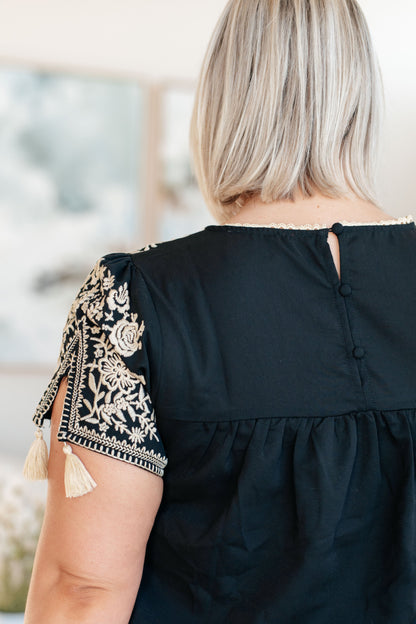 Try Again Embroidered Top - Dahlia Boutique