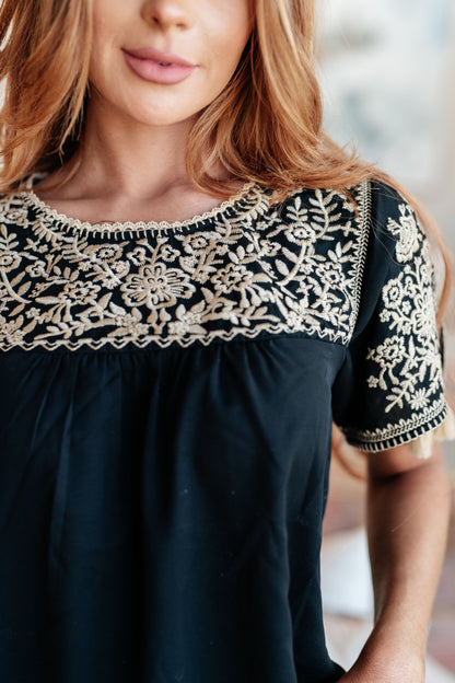 Try Again Embroidered Top - Dahlia Boutique