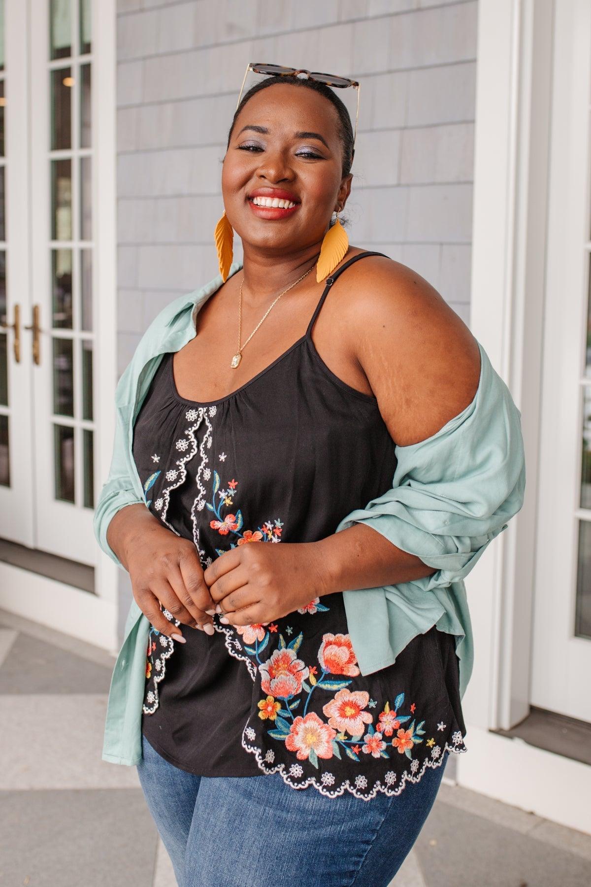 Unwavering Confidence Blouse in Light Blue - Dahlia Boutique