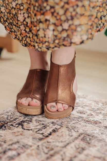 Walk This Way Wedge Sandals in Antique Bronze - Dahlia Boutique