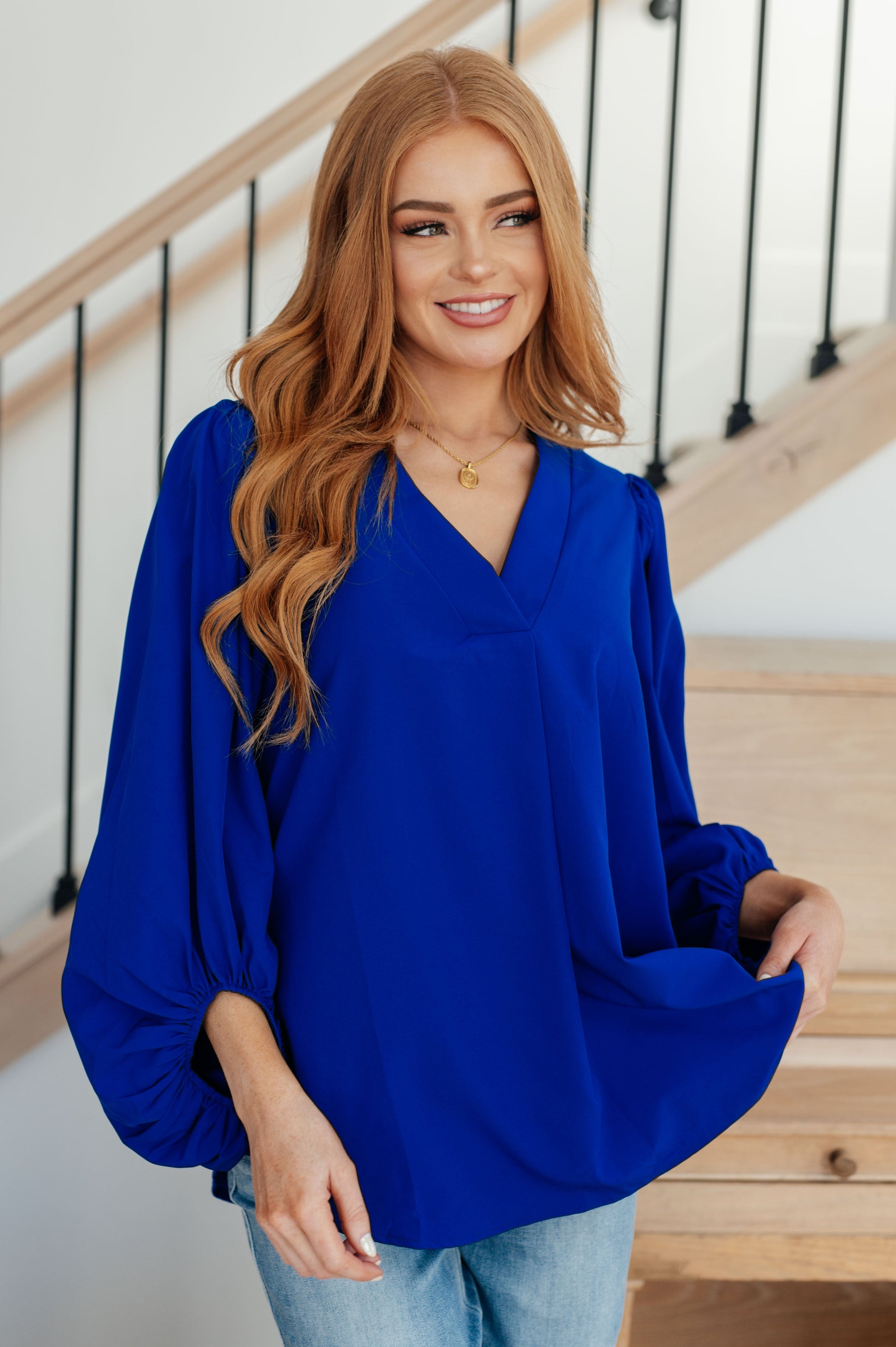 What Do You Say Balloon Sleeve Blouse - Dahlia Boutique