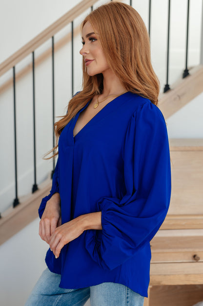 What Do You Say Balloon Sleeve Blouse - Dahlia Boutique