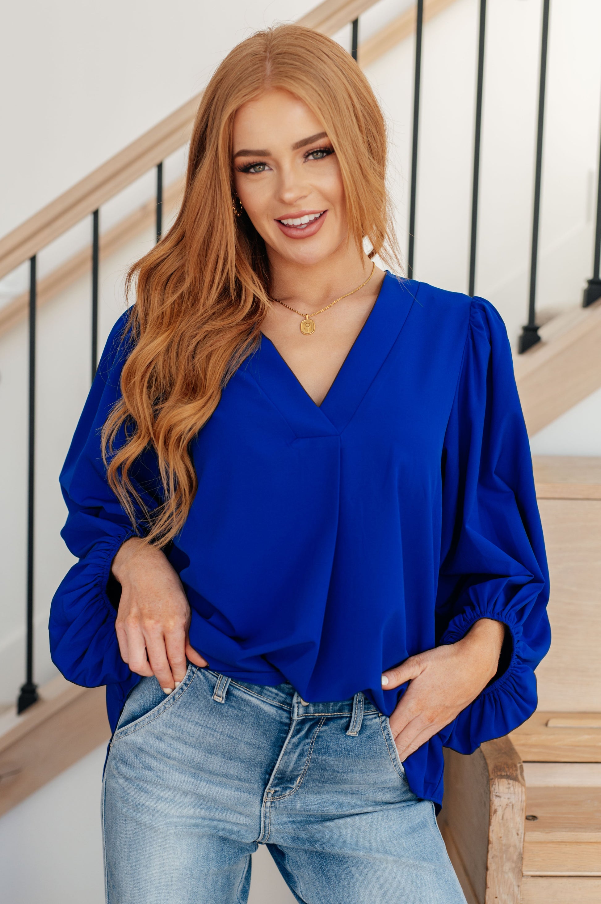 What Do You Say Balloon Sleeve Blouse - Dahlia Boutique