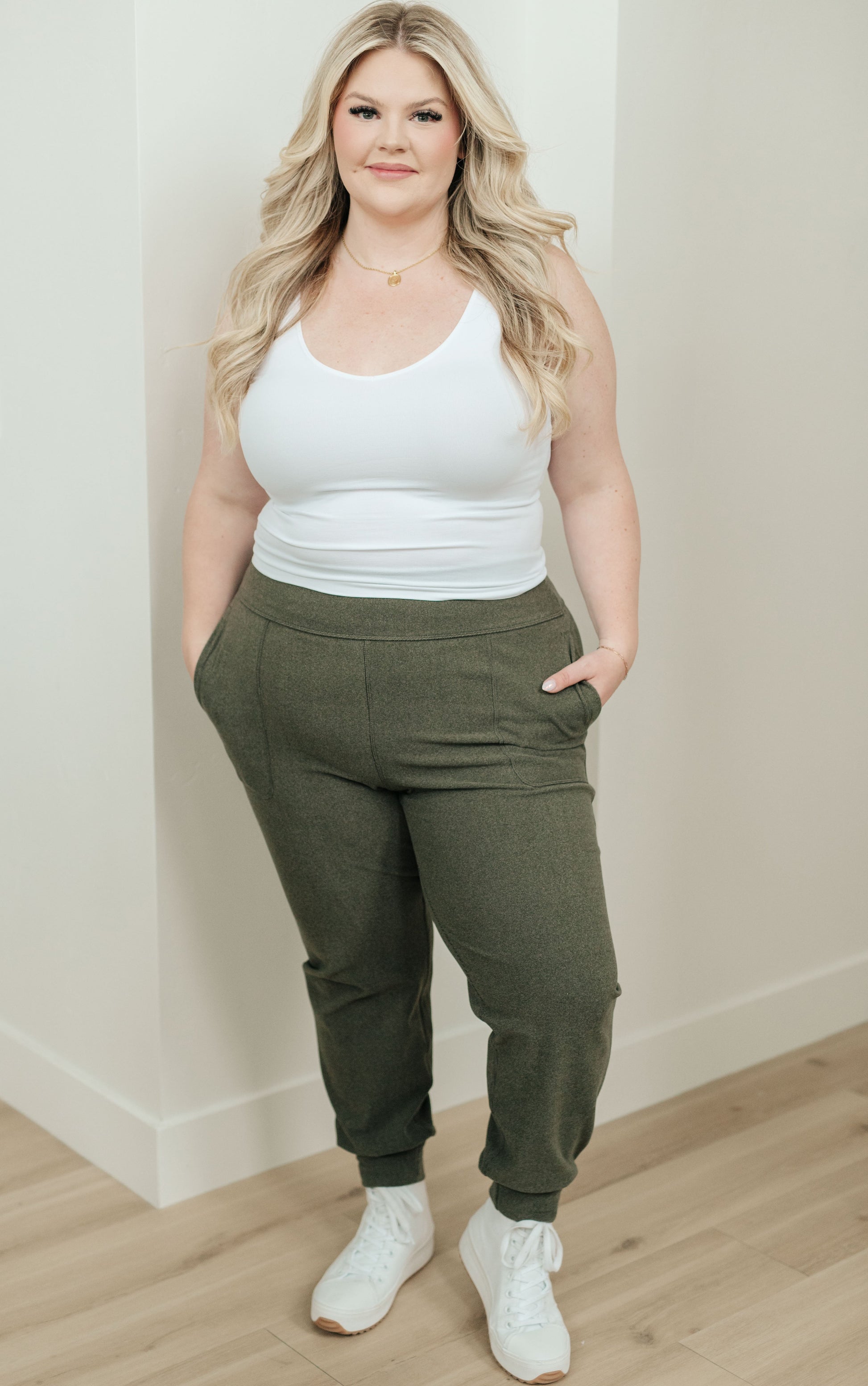 Where Are You High Rise Joggers in Olive - Dahlia Boutique