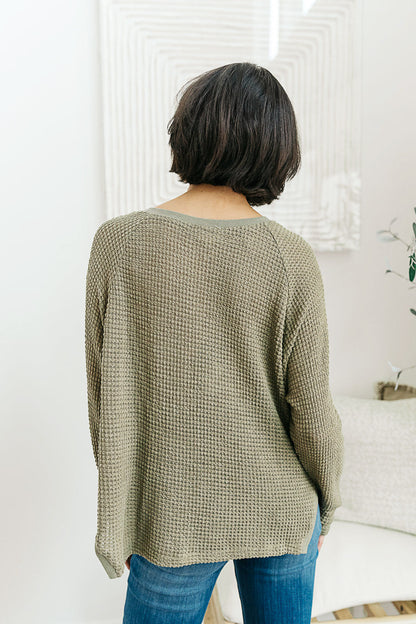 Wishful Thinking Henley In Olive - Dahlia Boutique