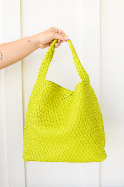 Woven and Worn Tote in Citron - Dahlia Boutique