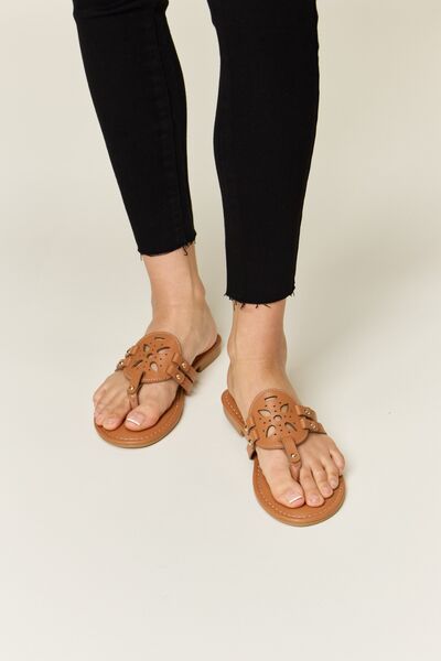 Forever Link Cutout PU Leather Open Toe Sandals - Dahlia Boutique