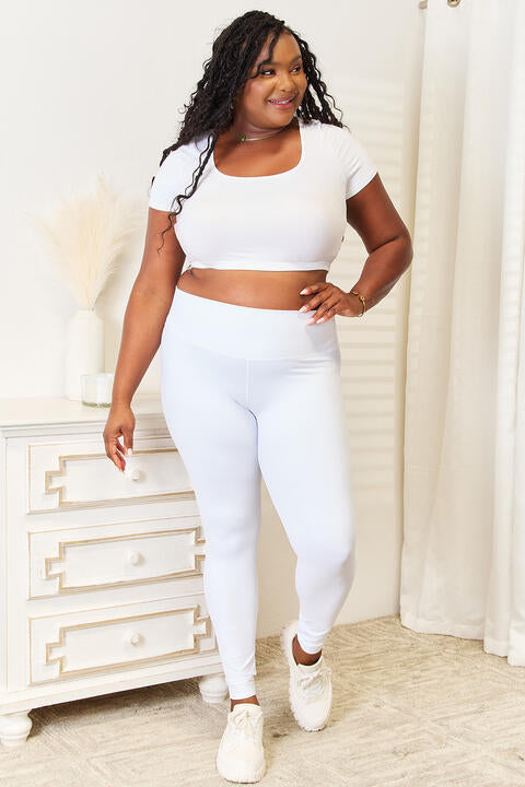 Double Take Wide Waistband Sports Leggings - Dahlia Boutique