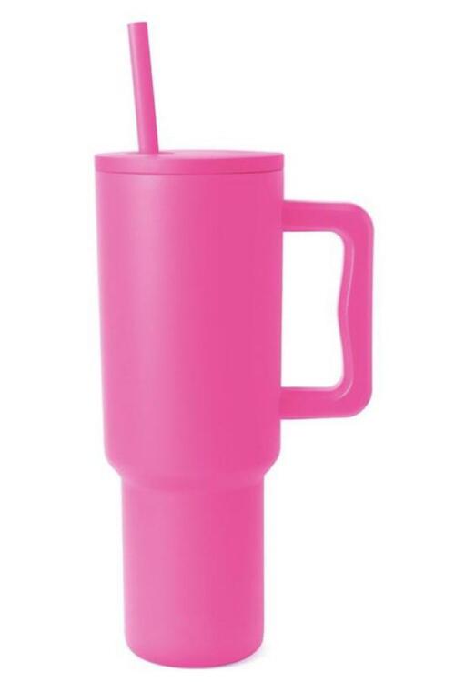 Monochromatic Stainless Steel Tumbler with Matching Straw - Dahlia Boutique