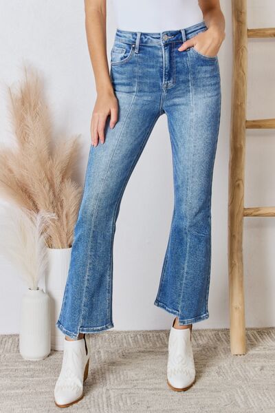 RISEN Full Size High Rise Ankle Flare Jeans - Dahlia Boutique