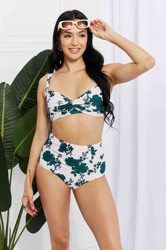 Marina West Swim Take A Dip Twist High-Rise Bikini in Forest - Dahlia Boutique