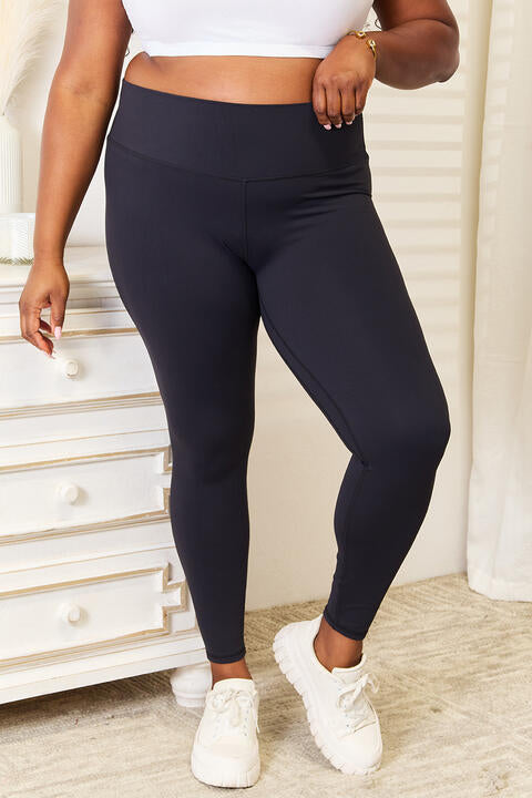 Double Take Wide Waistband Sports Leggings - Dahlia Boutique